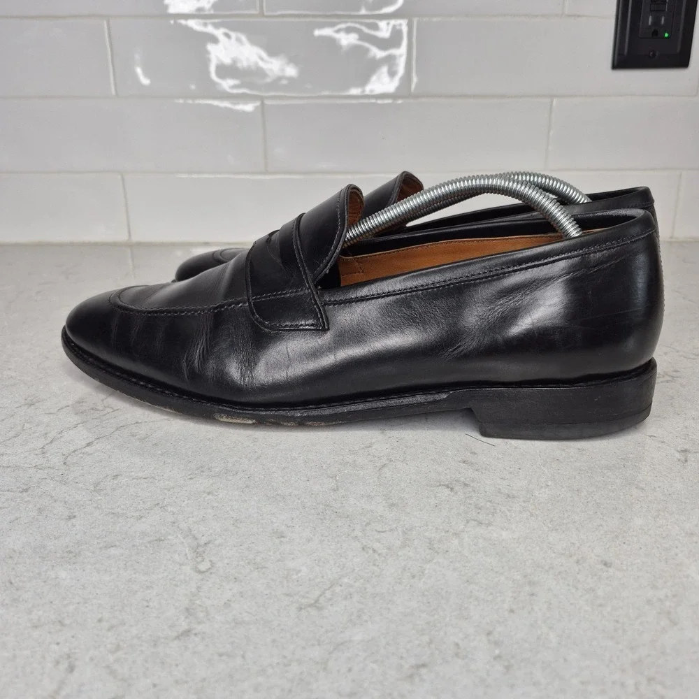 Allen Edmonds Lake Forest Loafers Shoes Black Leather‎ Hand Crafted in USA 12 D
